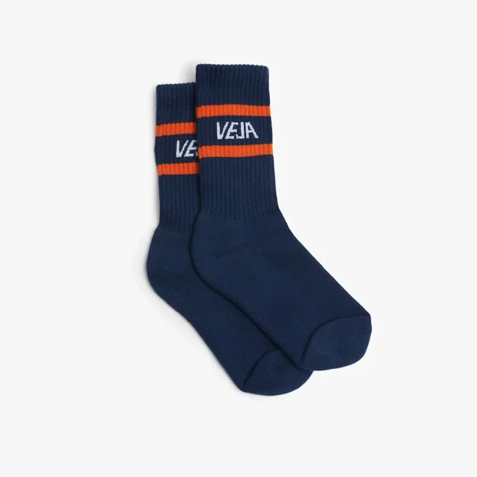 Iconic Socks Cotton Blue White Orange