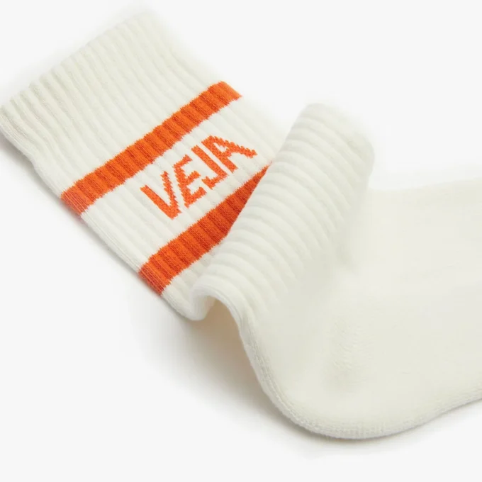 Iconic Socks Cotton White Orange