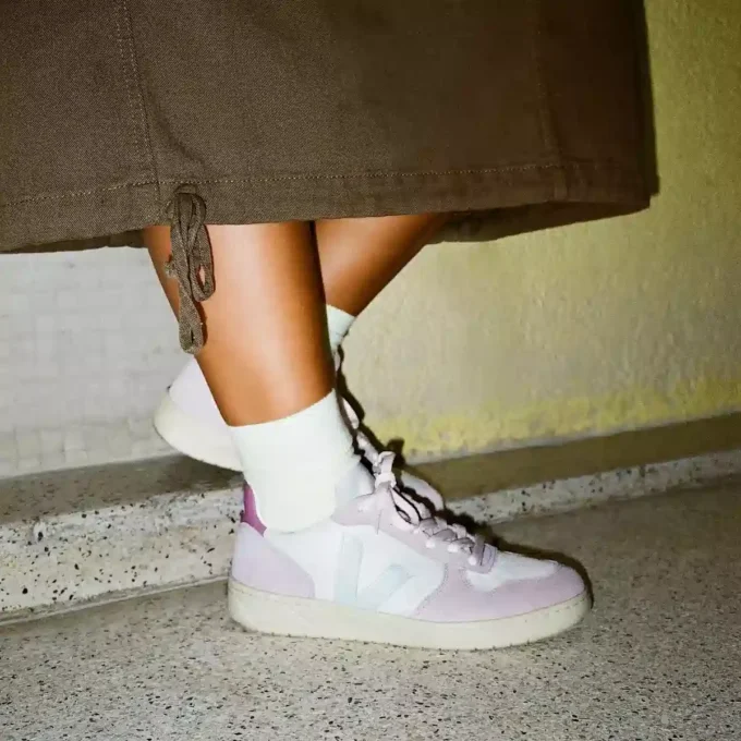 V-10 Leather Gravel Menthol Parme