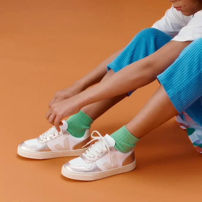 V-10 Leather White Calcaire Platine