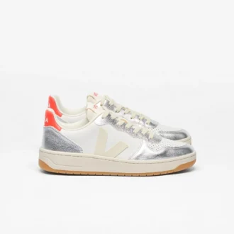 V-10 Leather White Pierre Silver