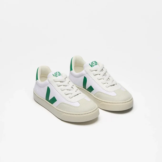 Volley Elastic Laces Canvas White Emeraude