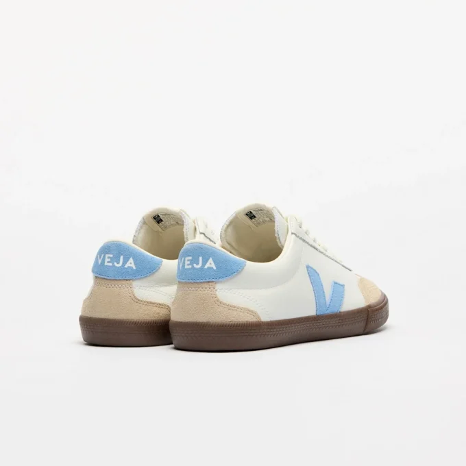 Volley Leather White Aqua Bark